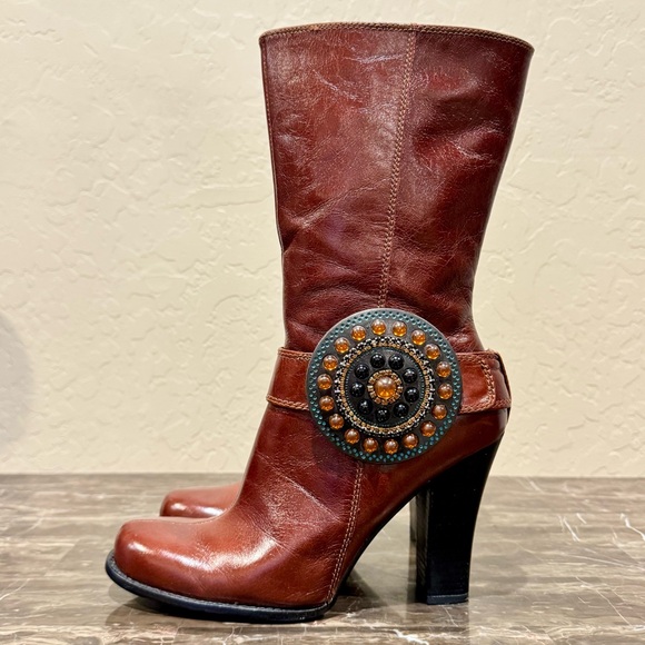 Baci Shoes - Baci Rebecca Leather Medallion Boots
